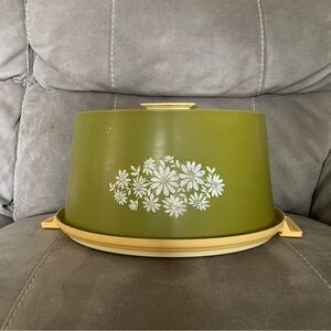 Retro Avocado Green Cake Pie Carrier